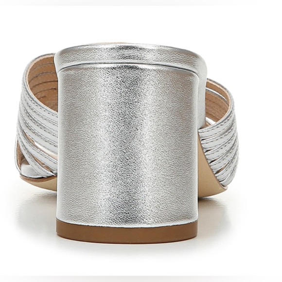 VIA SPIGA Women's Silver Rafaela Metallic Leather Mule Sandals Size 11US/41EU - Picture 2 of 12